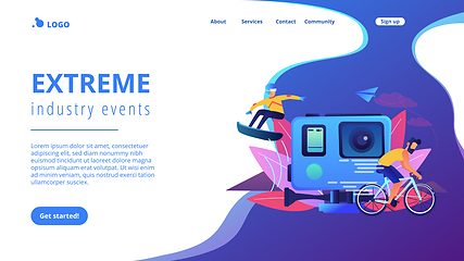 Image showing Extreme tourism concept landing page.