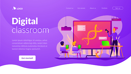 Image showing Digital classroom landing page template.