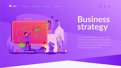 Image showing Business strategy landing page template.