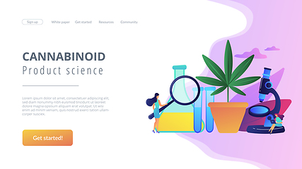 Image showing Marihuana products innovation concept landing page.