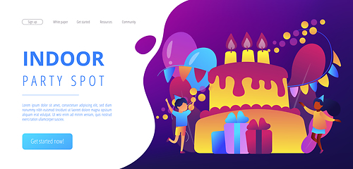 Image showing Kids birthday concept landing page.