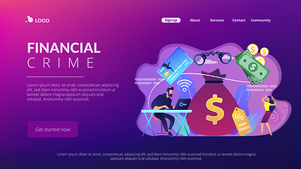 Image showing Financial crimes concept landing page.