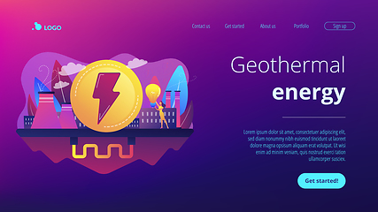 Image showing Geothermal energy concept landing page.