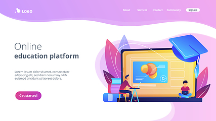 Image showing Online education platform concept landing page.