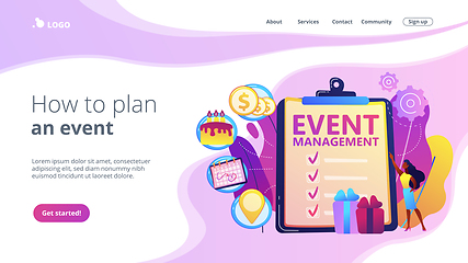 Image showing Event management concept landing page.