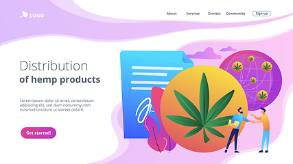 Image showing Distribution of hemp products concept landing page.