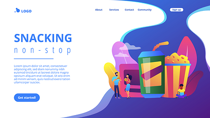 Image showing Snacking non-stop concept landing page.