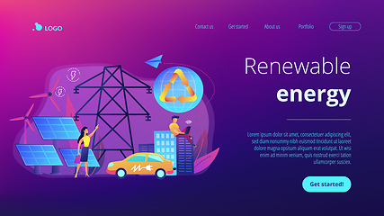 Image showing Renewable energy concept landing page.