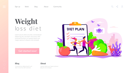 Image showing Weight loss diet landing page template.