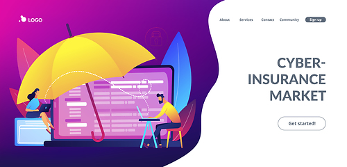 Image showing Cyber insurance concept landing page.