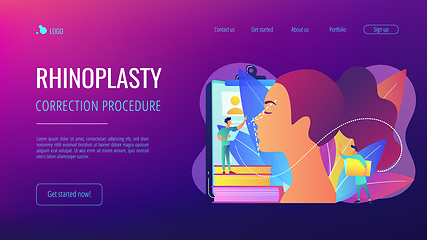 Image showing Rhinoplasty concept landing page.