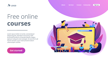 Image showing Online courses concept landing page.