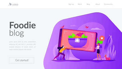 Image showing Food blogging landing page template.