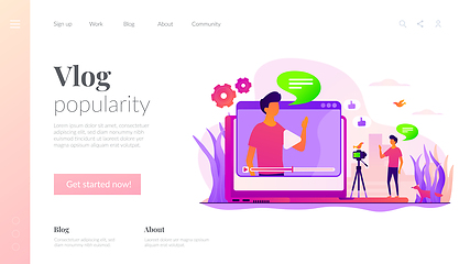 Image showing Vlog landing page template