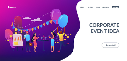 Image showing Corporate party concept landing page.