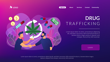 Image showing Drug trafficking concept landing page.