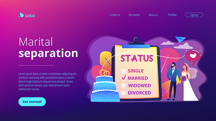 Image showing Relationship status concept landing page.