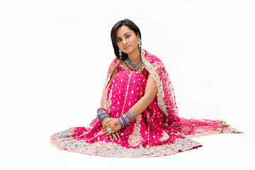 Image showing Beautiful Bangali bride sitting