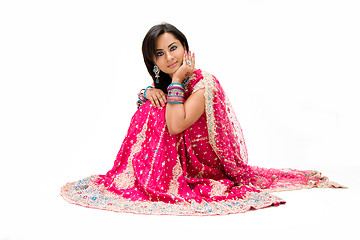 Image showing Beautiful Bangali bride sitting