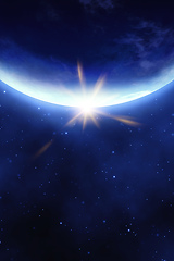 Image showing stylish blue planet background
