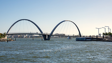 Image showing Elizabeth Quay Bridge at Perth Western Australia