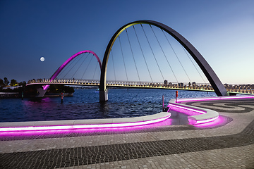 Image showing Elizabeth Quay Bridge at Perth Western Australia