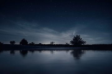 Image showing night scenery with comet Neowise