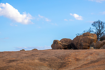 Image showing rock and blue sky background