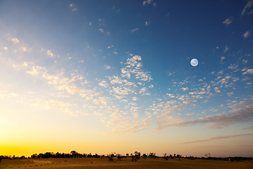 Image showing sunset in the desert