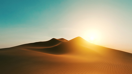 Image showing desert dune sunset background