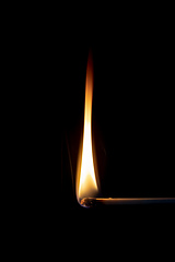 Image showing match flame dark background