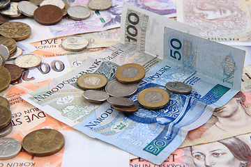 Image showing czech and poland money background