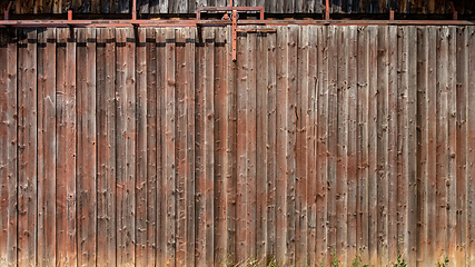 Image showing wooden planks texture background red