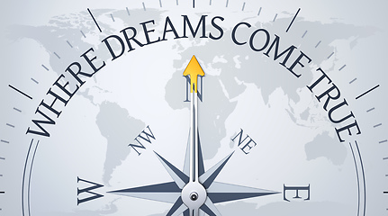 Image showing Compass where dreams come true