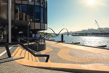 Image showing Elizabeth Quay Bridge at Perth Western Australia