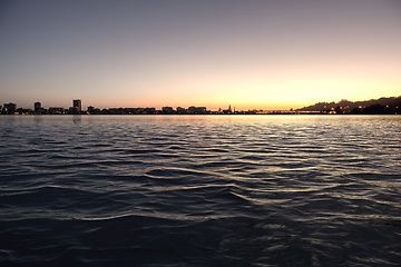 Image showing Swan River Perth Western Australia sunset mood