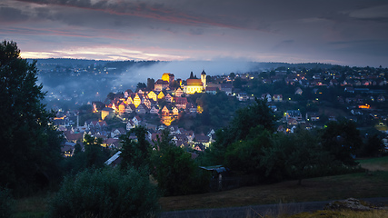 Image showing view to Altensteig Germany by night