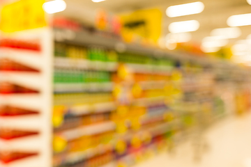 Image showing Supermarket blur background with bokeh