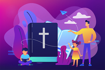 Image showing Religious summer camp concept vector illustration.