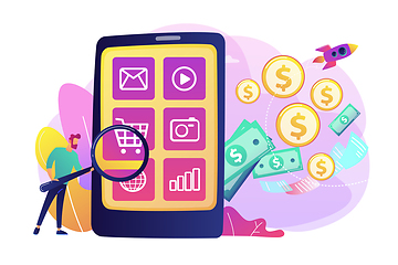 Image showing App monetization concept vector illustration.