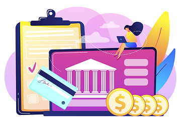 Image showing Bank account concept vector illustration.