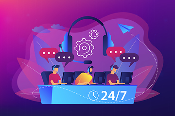 Image showing Call center concept vector illustration.