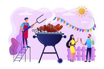 Image showing Backyard party concept vector illustration.