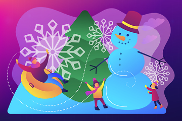 Image showing Winter outdoor fun concept vector illustration.