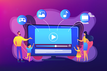 Image showing Smart TV content concept vector illustration.