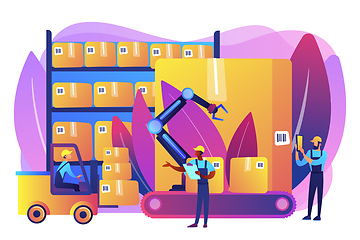 Image showing Warehouse logistics concept vector illustration.