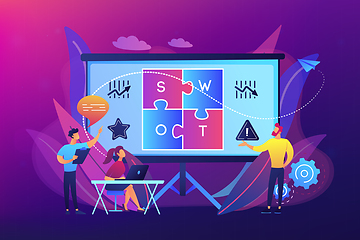 Image showing SWOT analysis concept vector illustration.