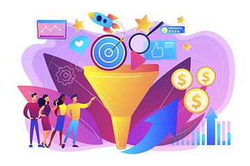 Image showing Marketing funnel concept vector illustration.