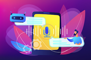 Image showing Chatbot voice controlled virtual assistant concept vector illustration.