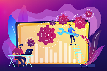 Image showing Computer troubleshooting concept vector illustration.